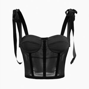 TIED MESH CORSET CROP TOP SIZE X SMALL